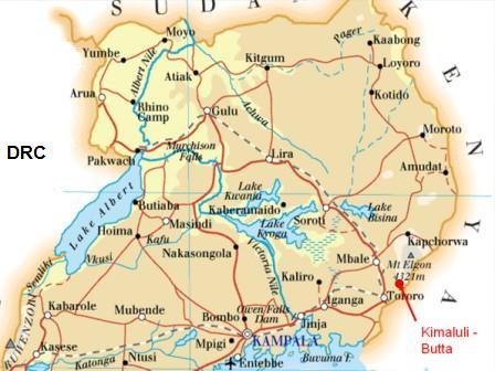 map of Uganda