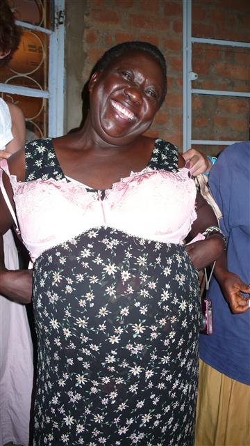 Edith Wakumire with a new bra